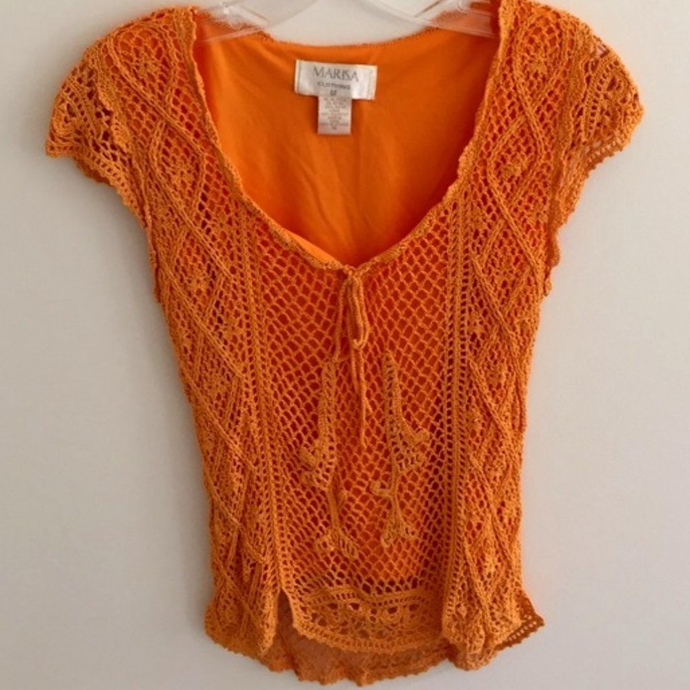 Marisa Clothing Crochet Boho Top Sz M EUC